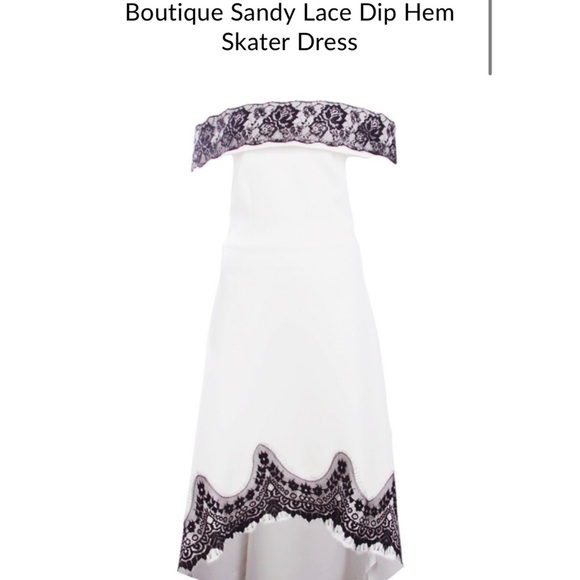 NWT BoohooBoutique Lace Black White Shoulder bride - Picture 7 of 8